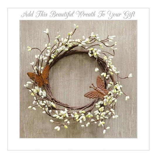 Accent Wreath with Butterflies for Statues, Lanterns, or Candles