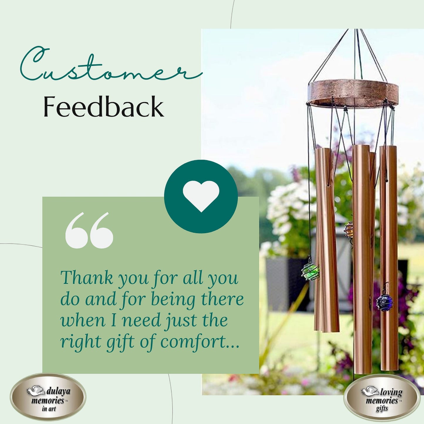 Angel Wings Memorial Wind Chime Sympathy Gift