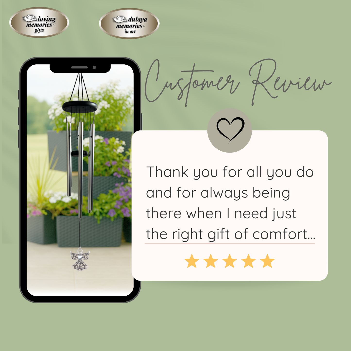 Loss of Mother Memorial Windchimes Sympathy Gift