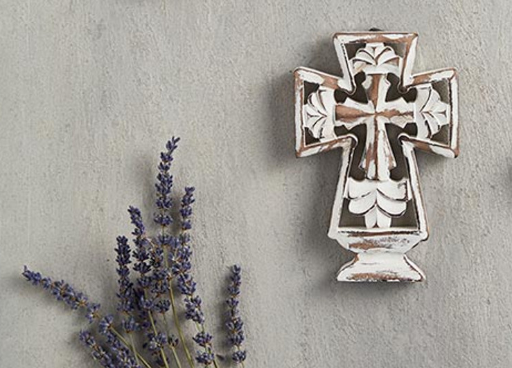 Carved Cross Sympathy Gift with Condolences Card