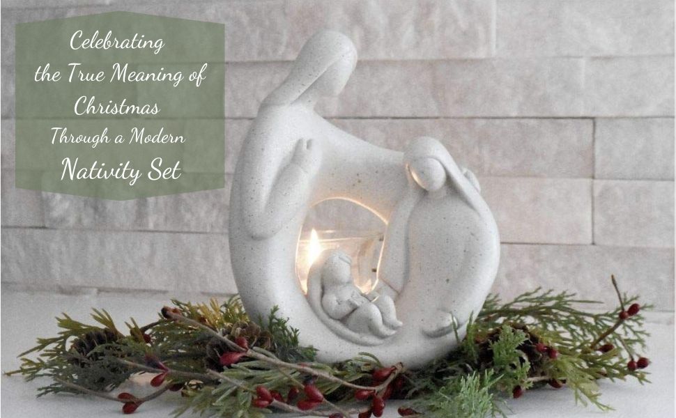Nativity Statue Candleholder With LED Tealight Christmas Decoration or Gift