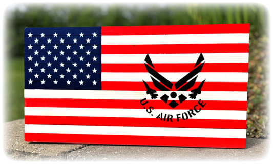 Veteran Memorial Wooden Flag - Air Force
