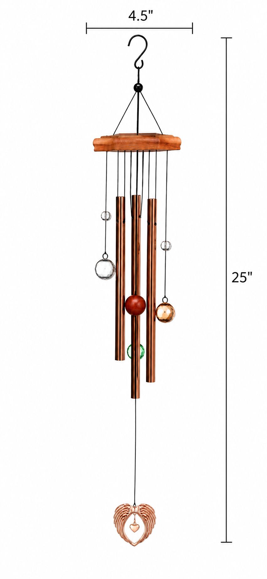 Pet Sympathy Gift Cremation Wind Chime with Small Heart Urn for Ashes