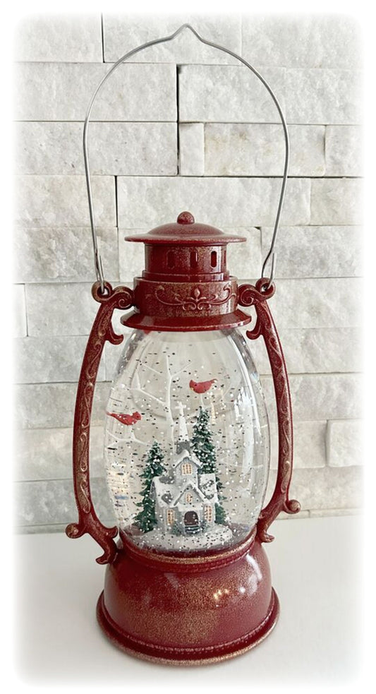 Cardinal Sympathy Gift Glitter Lantern, Christmas Water Globe