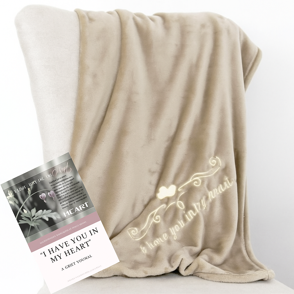 Memorial Blanket with Journal and Angel Bookmark