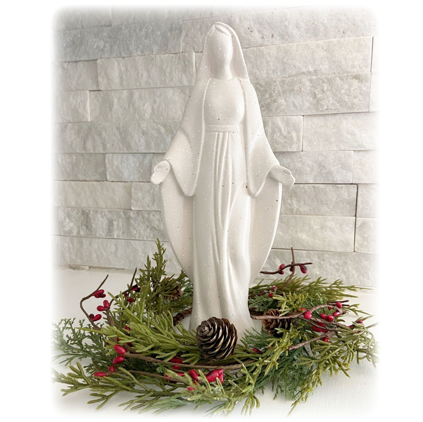 Meaningful Gift - Statue of Virgin Mary with Prayer Magnet and Card