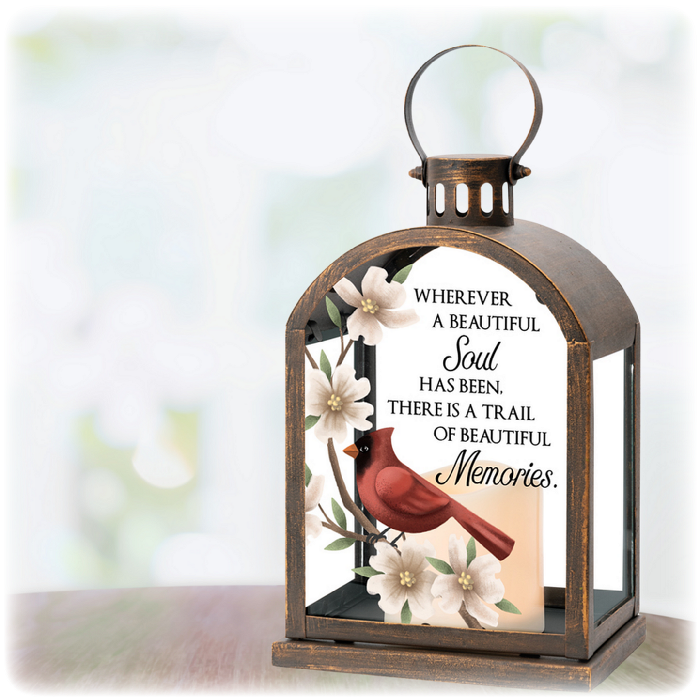 Beautiful Soul and Memories Lantern Sympathy Gift, Candleholder with LED Candle