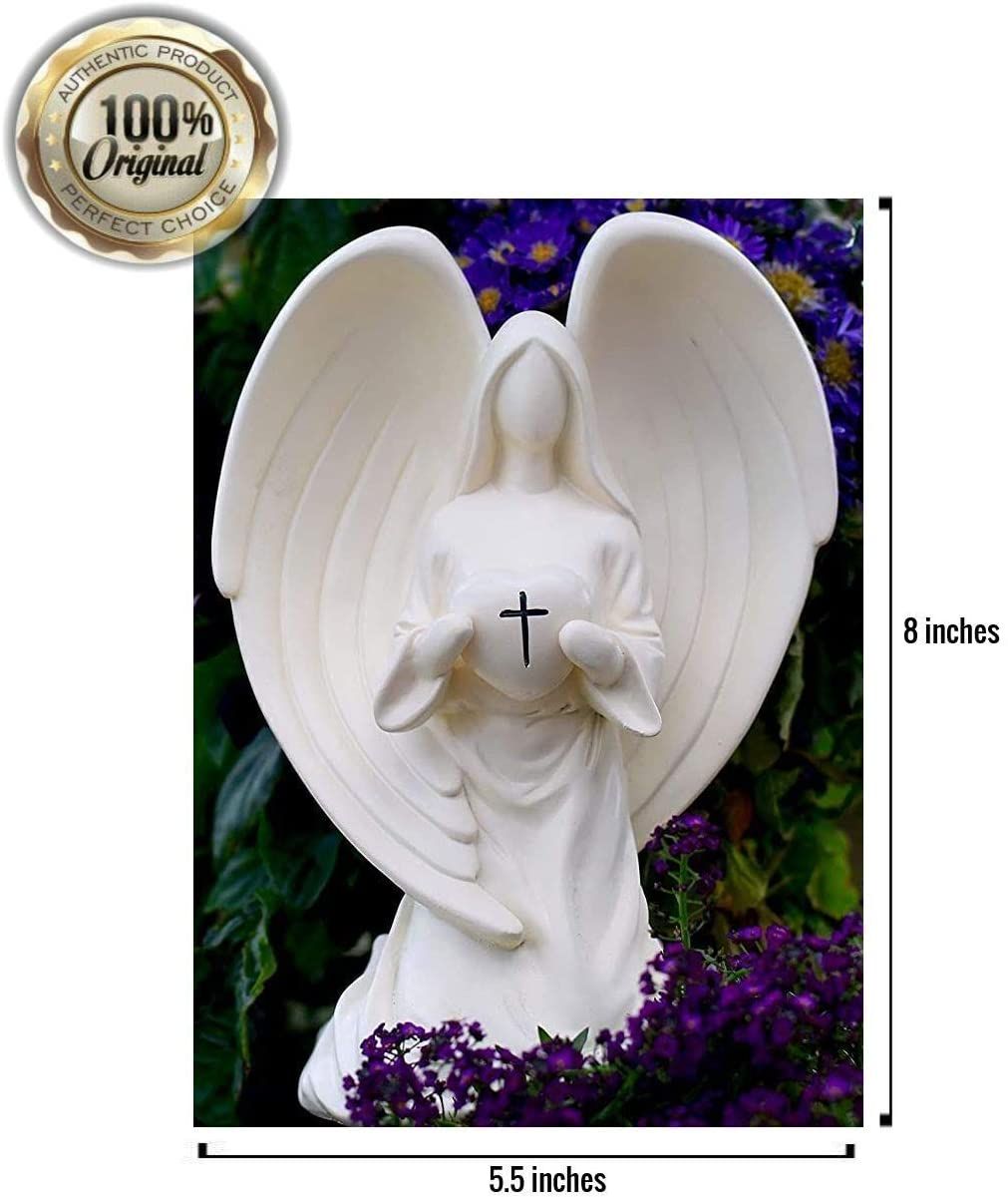 Mom Gift Idea, Solar Angel Statue with "Angel Mother" Card and Refrigerator Magnet