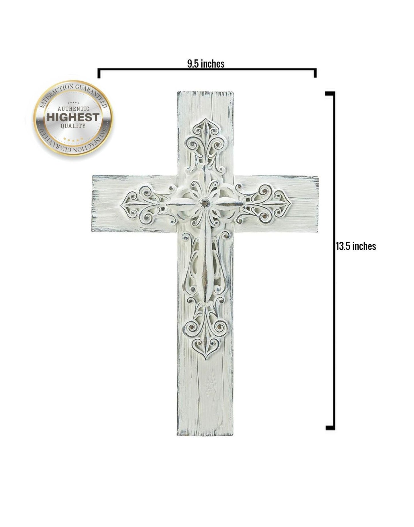 Whitewashed Vintage Cross, Unique Gift for Baptism