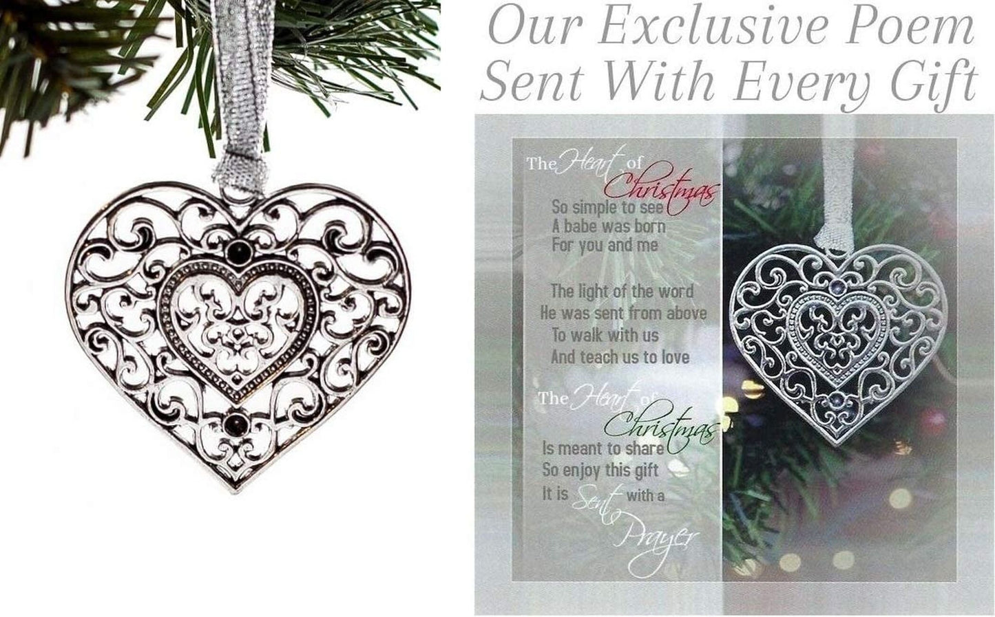 Heart of Christmas Ornament Unique Gift for Friends, Family, Teacher, Pastor...