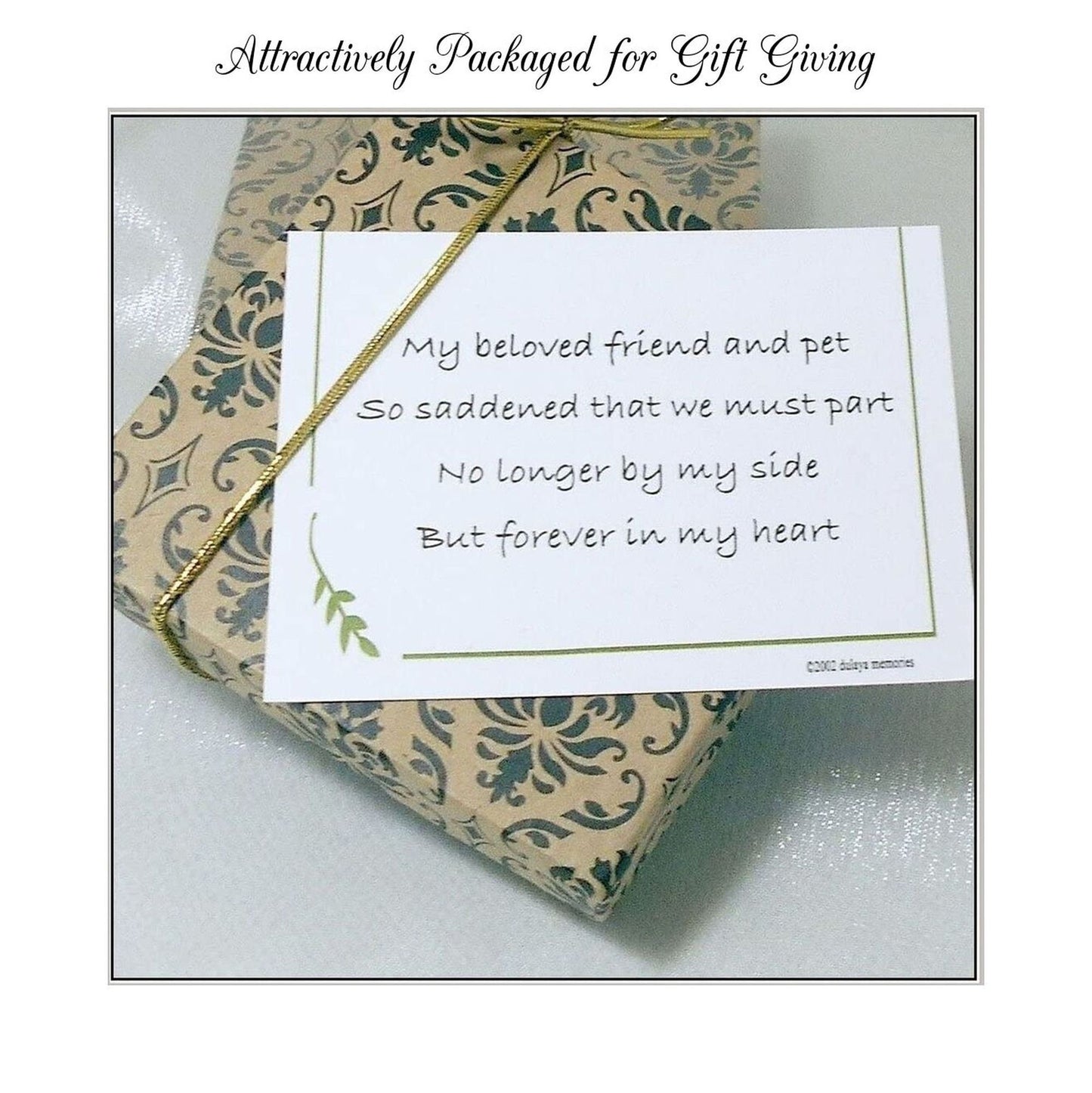 Loss of Pet Sympathy Gift, Heart and Pawprint Memorial Necklace