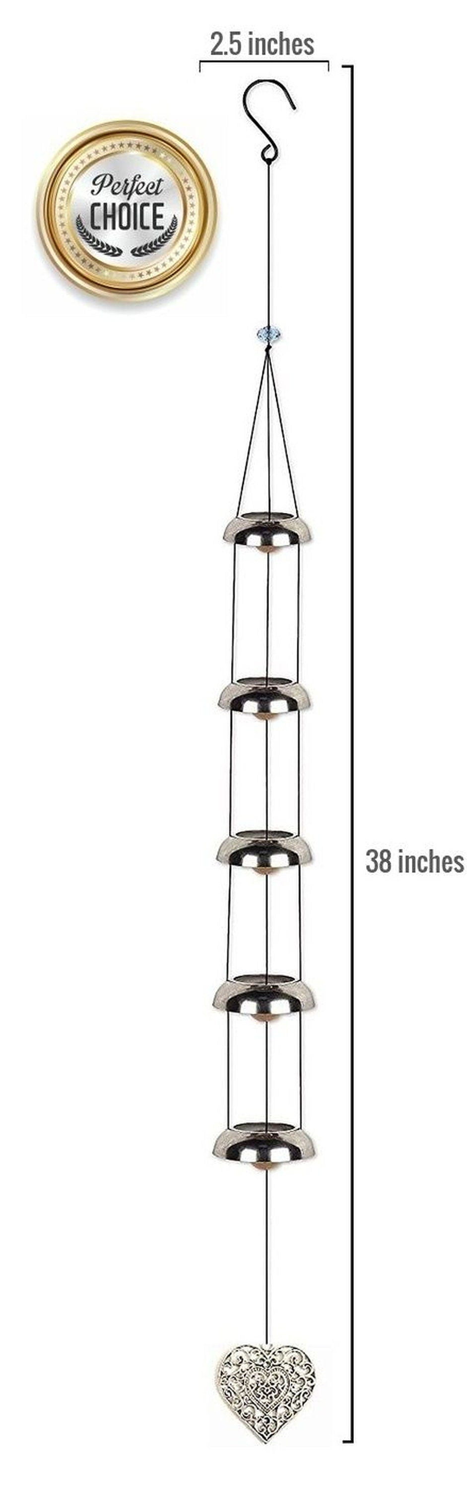 Lovely Heart Sympathy Gift Wind Chime with Gentle Sound