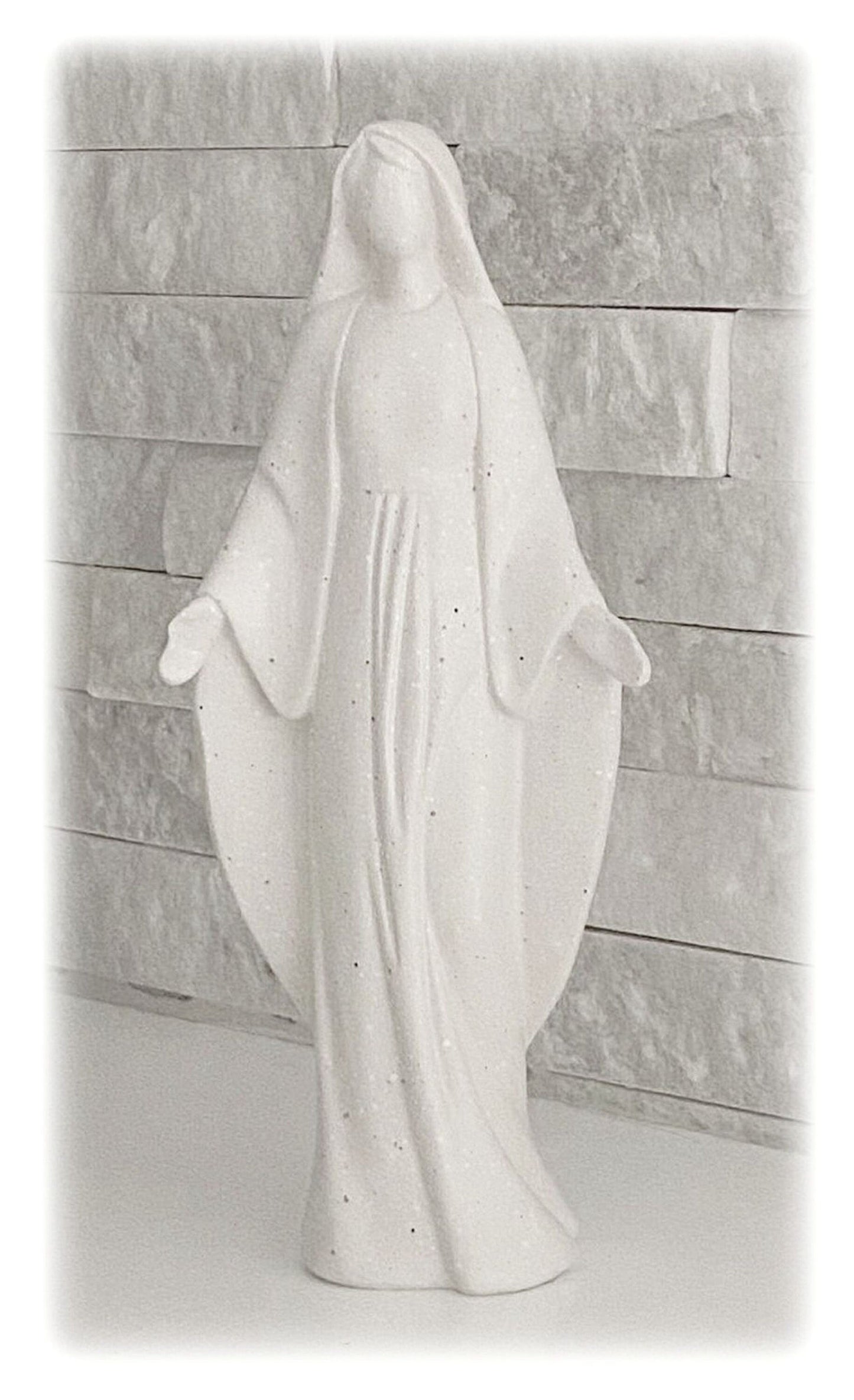 Statue of Virgin Mary with Prayer Card and Refrigerator Magnet