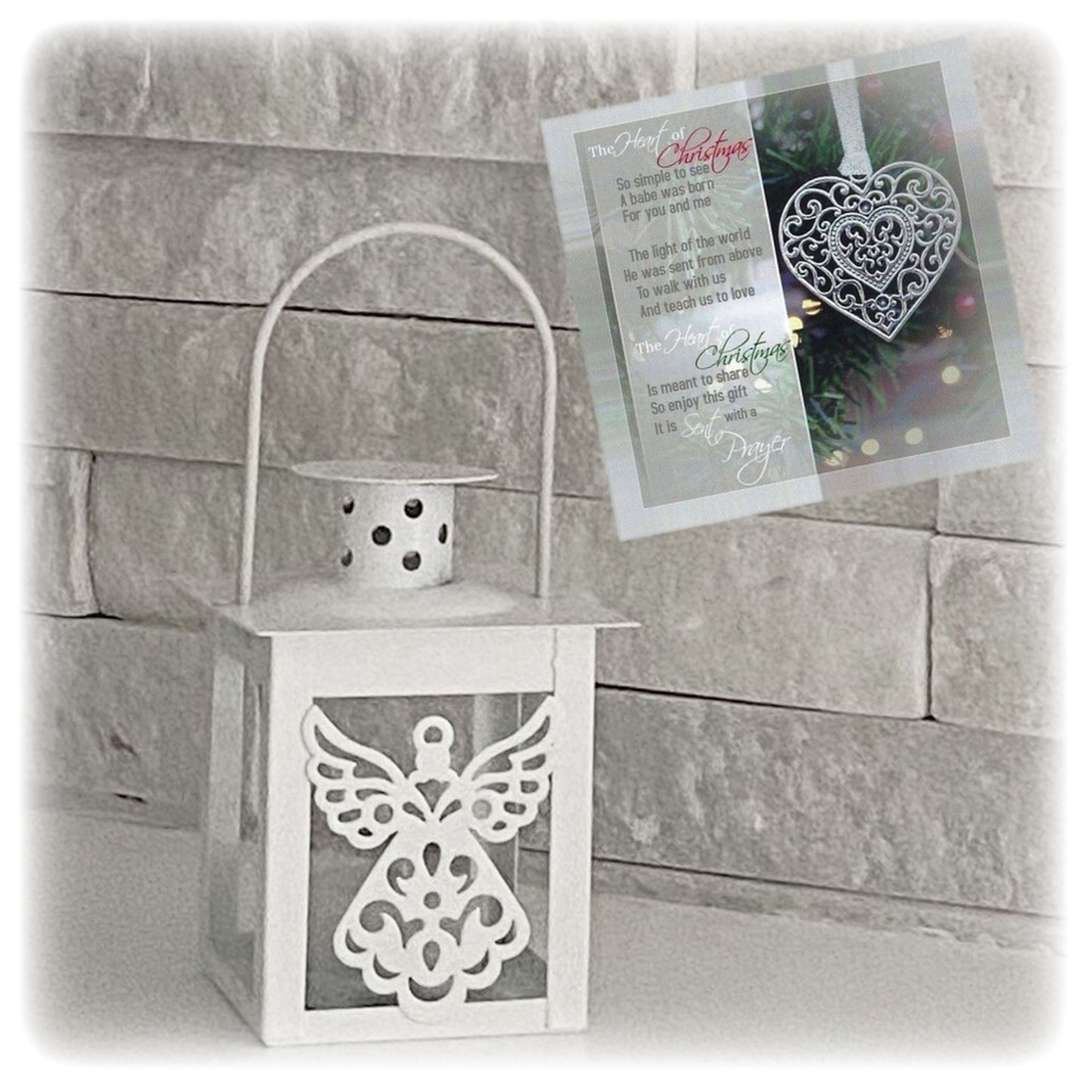 Great Teacher, Friend, Family Christmas Gift, Mini Angel Lantern Candleholder with LED Candle