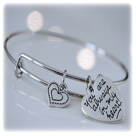 Bonded Hearts Memorial Bracelet Sympathy Gift with Condolences Card