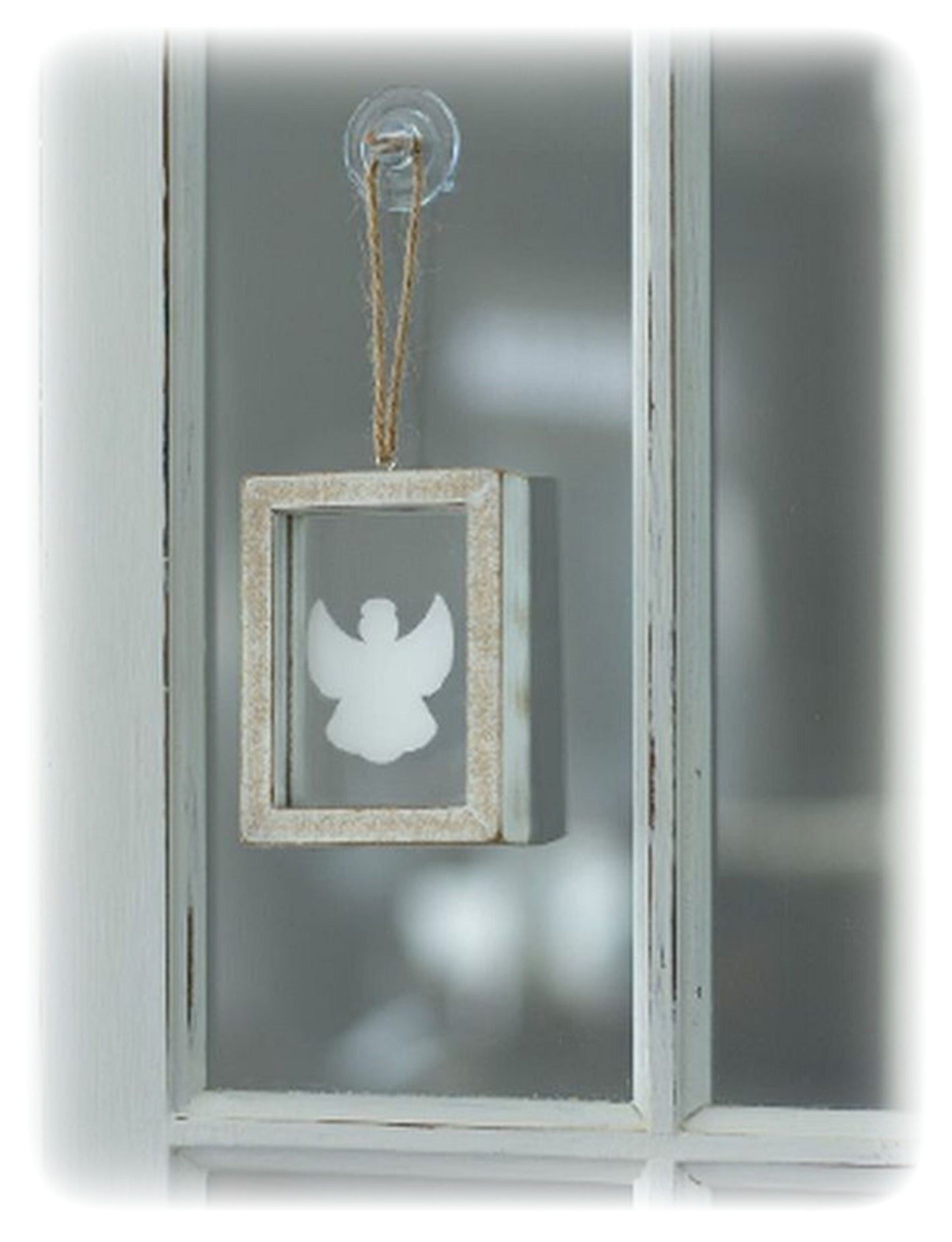 Antique Whitewashed Angel Christmas Ornament