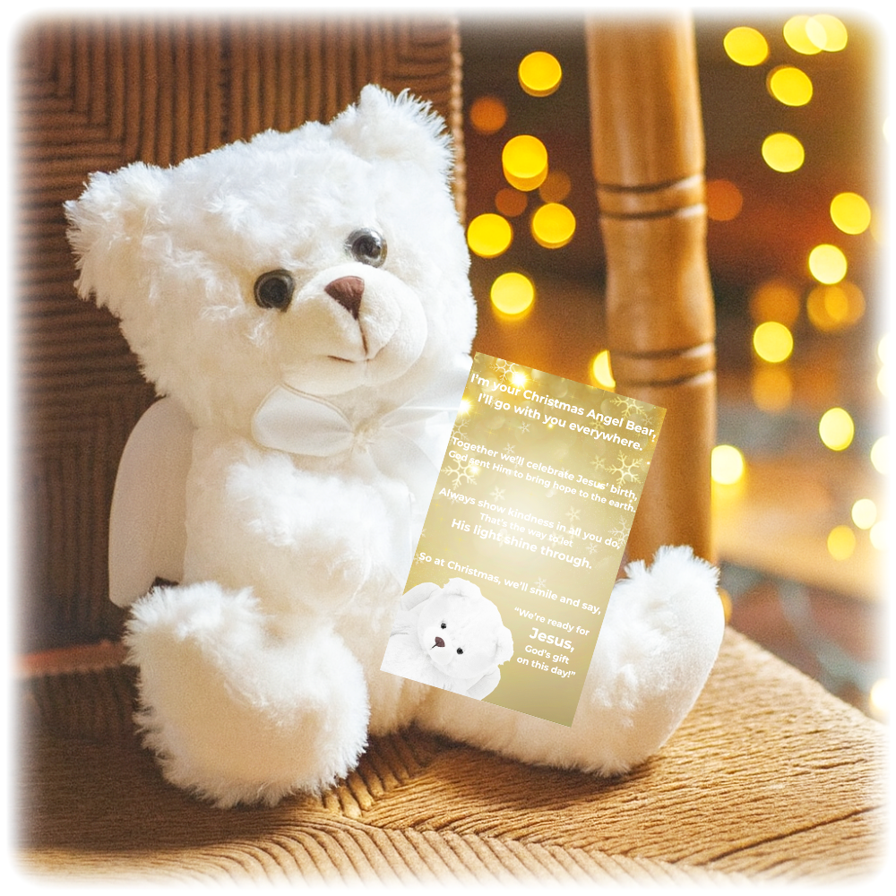 Christmas Angel Bear - Christian Gift for Child, Grandchild, Niece, Nephew, or Godchild.