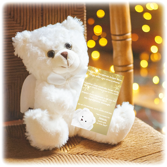 Christmas Angel Bear - Christian Gift for Child, Grandchild, Niece, Nephew, or Godchild.