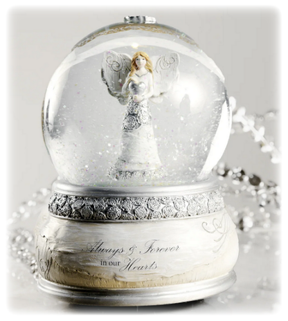 Always & Forever Angel Memorial Musical Glitter Water Globe