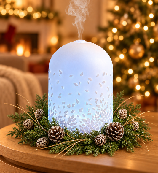 Oil Diffuser for Essential Oils with Wreath, Unique Christmas Gift