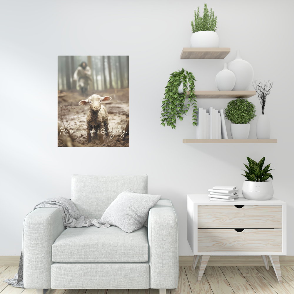 "He Rescues Me. Everyday." Canvas Art