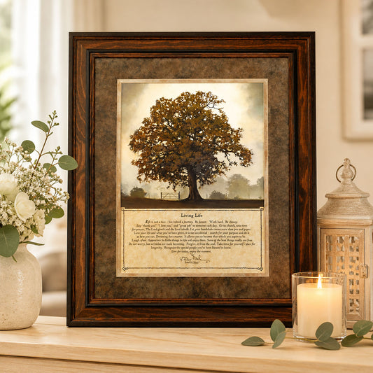 Memorial Framed Art Sympathy Gift - "Living Life"