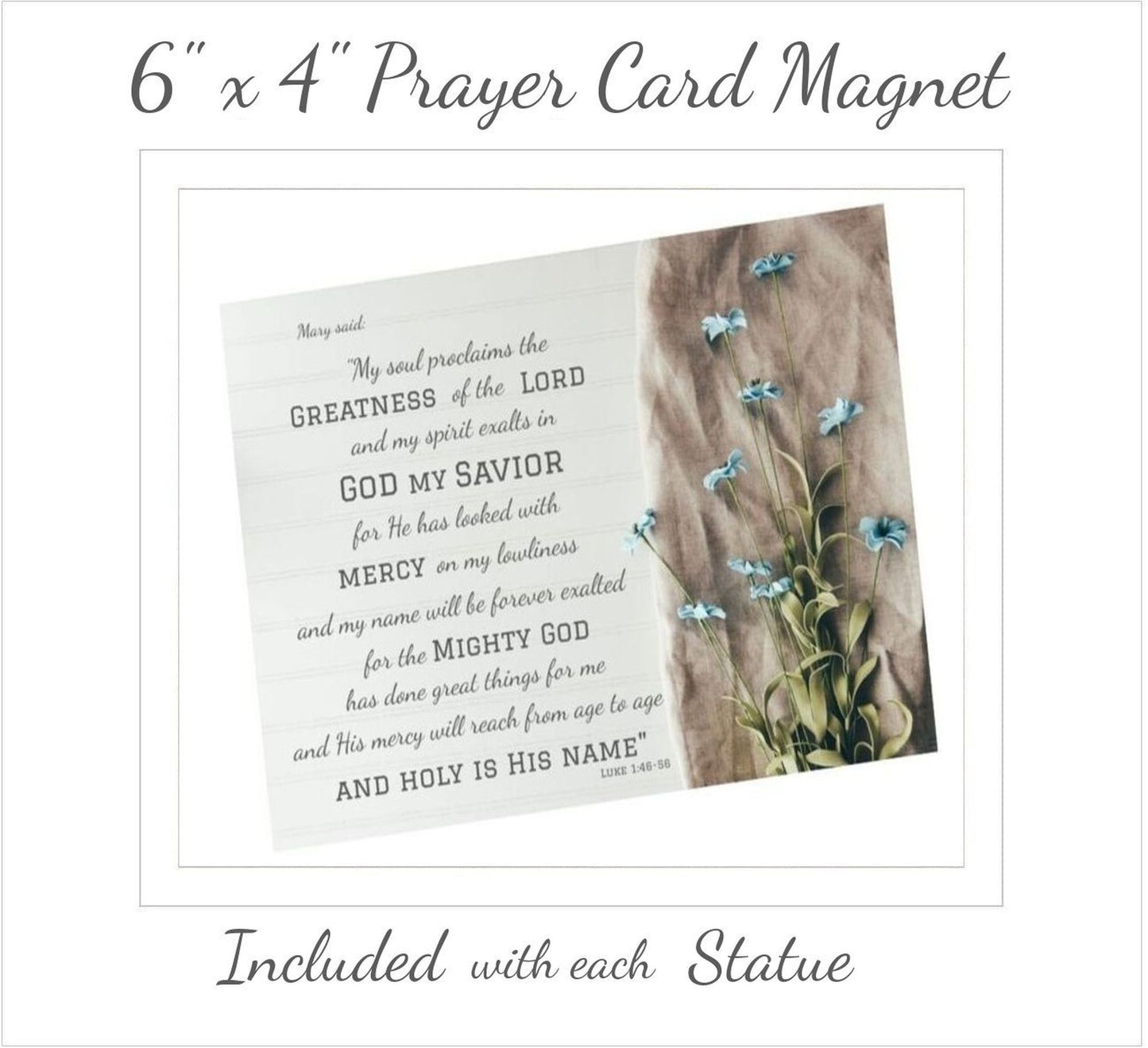 Meaningful Gift - Statue of Virgin Mary with Prayer Magnet and Card