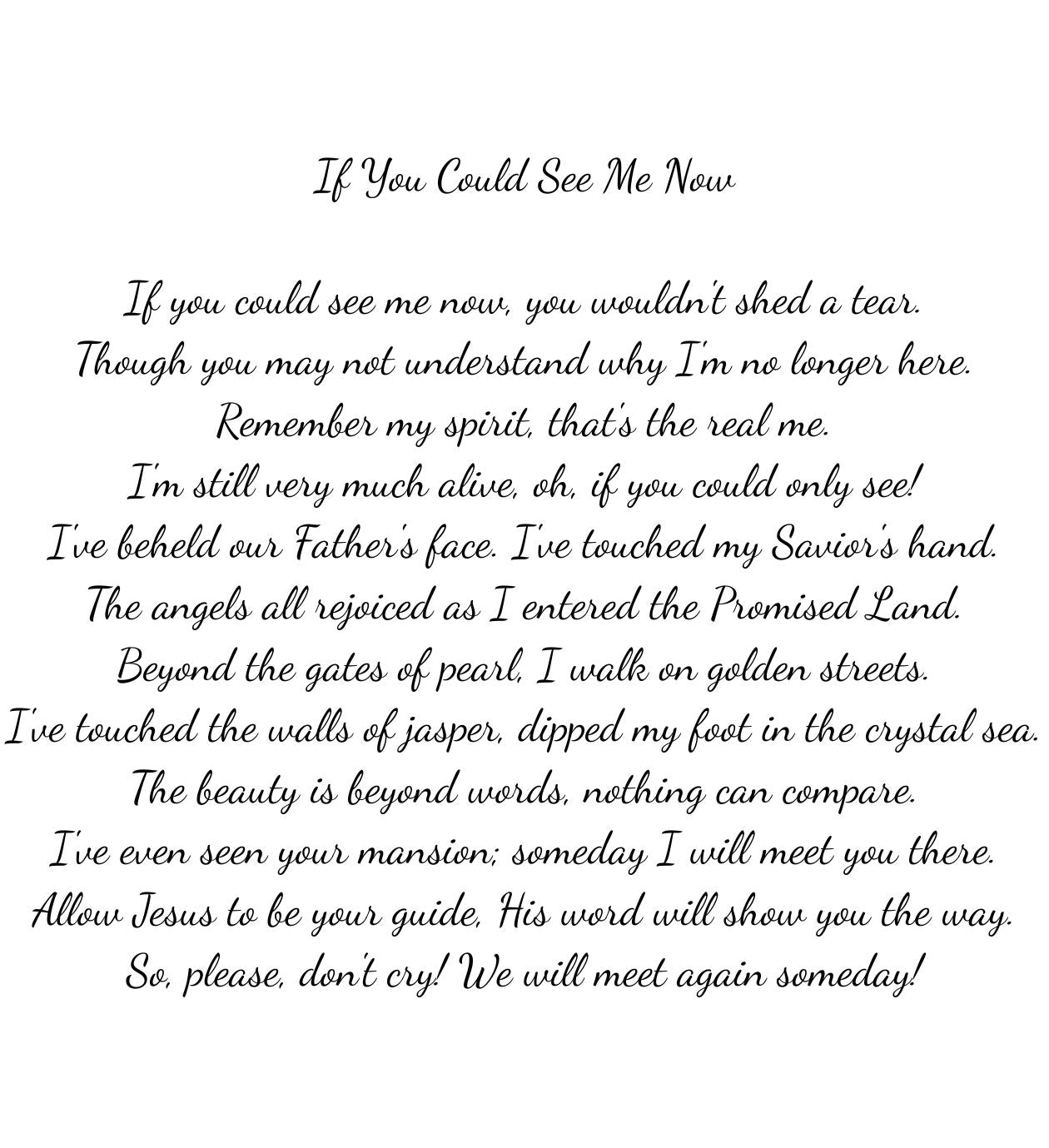 Memorial Sympathy Blanket - If You Could See Me Now Quilt