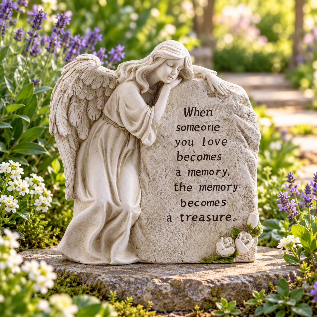 Treasured Memory Memorial Angel Statue Sympathy Gift