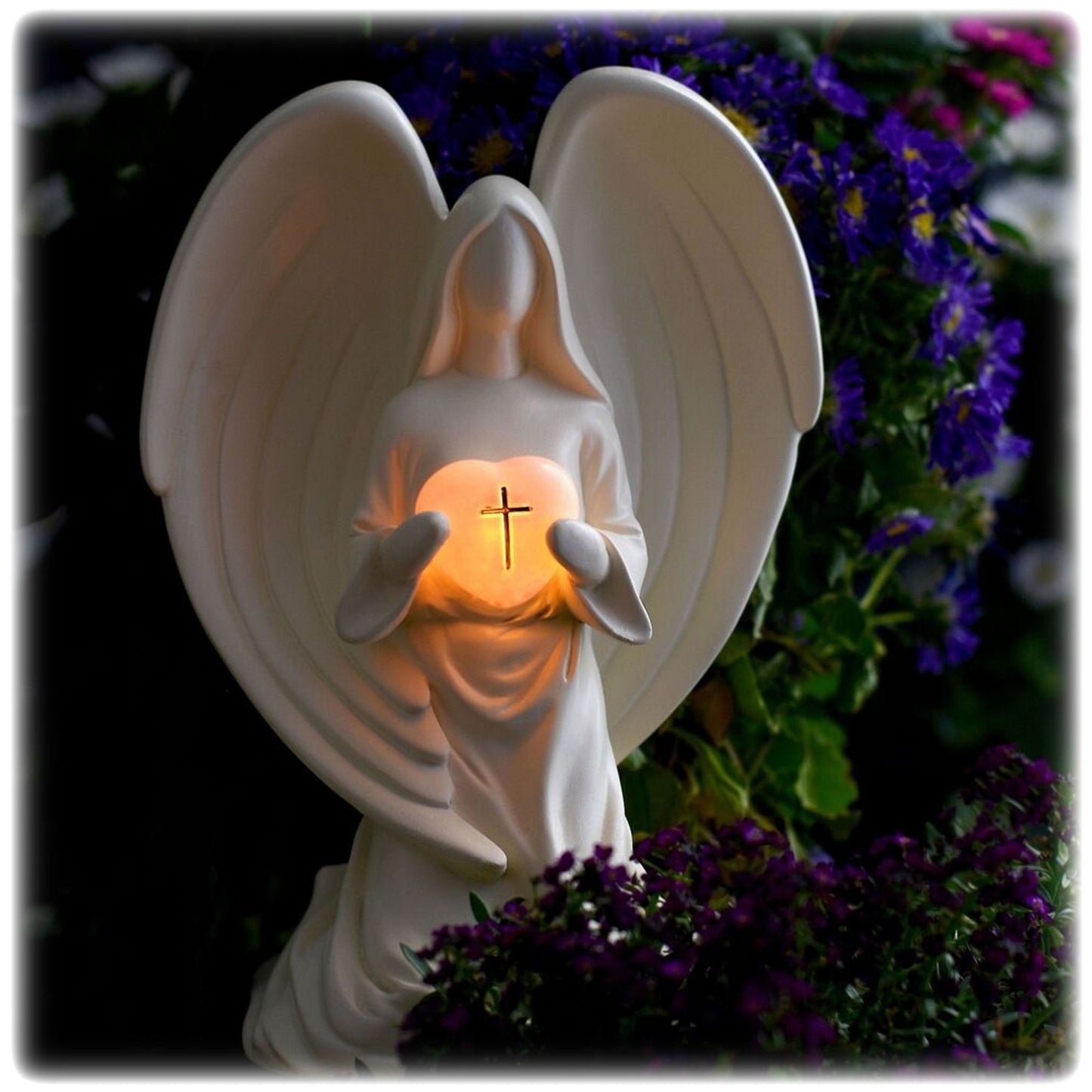 Mom Gift Idea, Solar Angel Statue with "Angel Mother" Card and Refrigerator Magnet