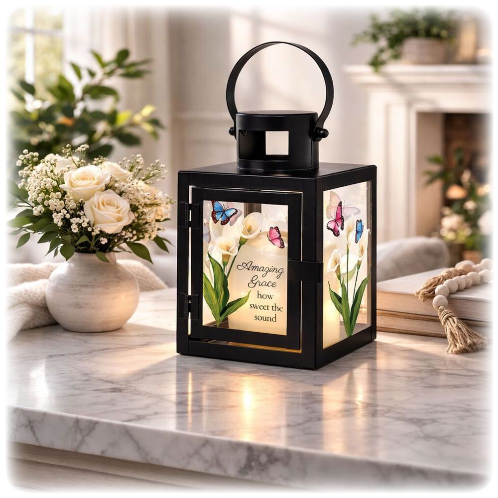 Christian Sympathy Gift – Amazing Grace Memorial Lantern
