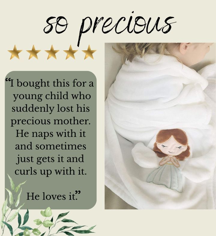 Sympathy Gift for Grieving Child, Angel Blanket with Wings for Kids