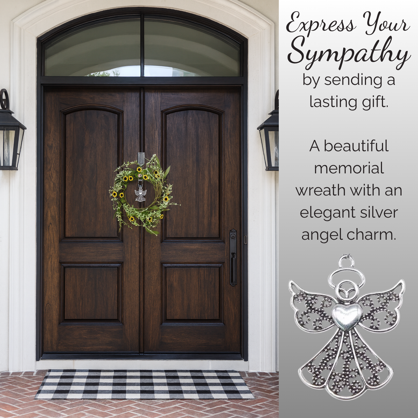 Daisy Wreath with Angel Ornament and "Angel Mother" Magnet