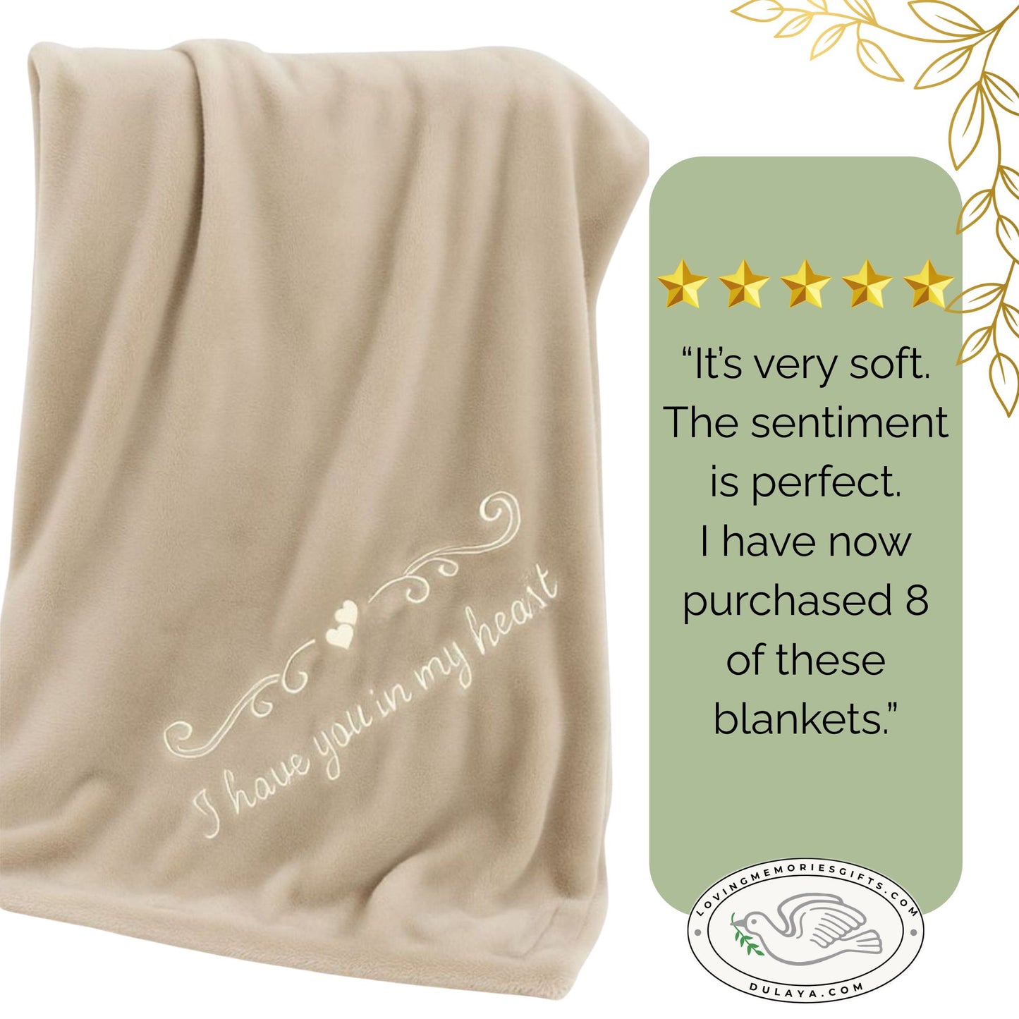 Memorial Blanket and Necklace Gift Set – Comforting Sympathy Gift with Optional Journal