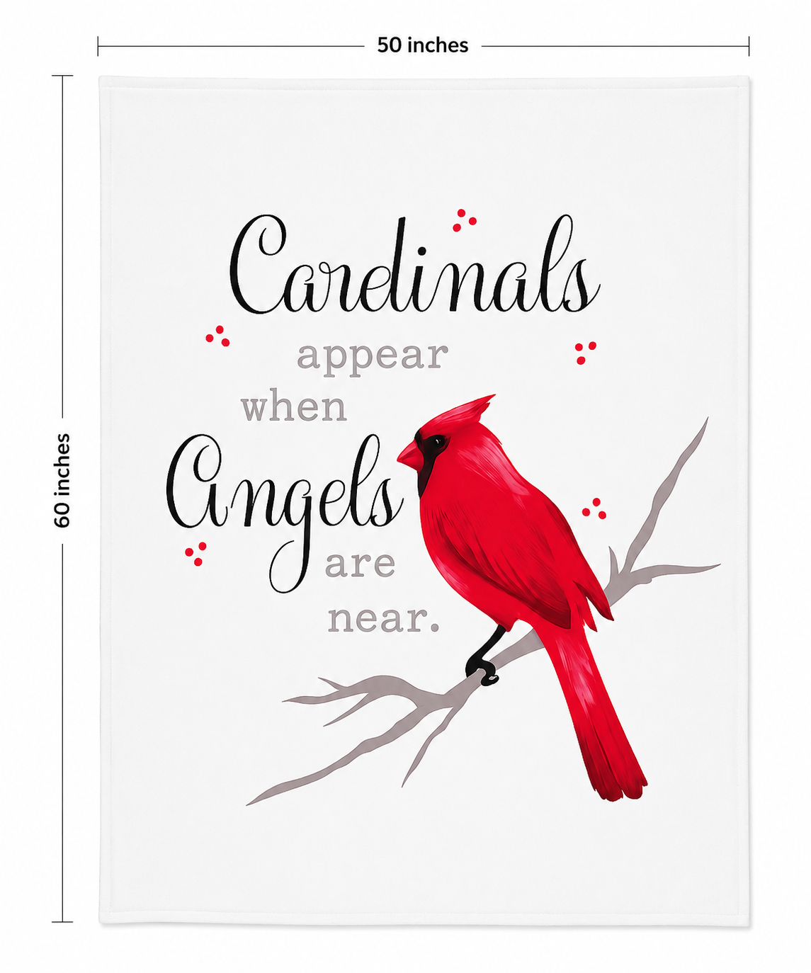 Cardinal Memorial Plush Blanket – “Cardinals Appear When Angels Are Near”