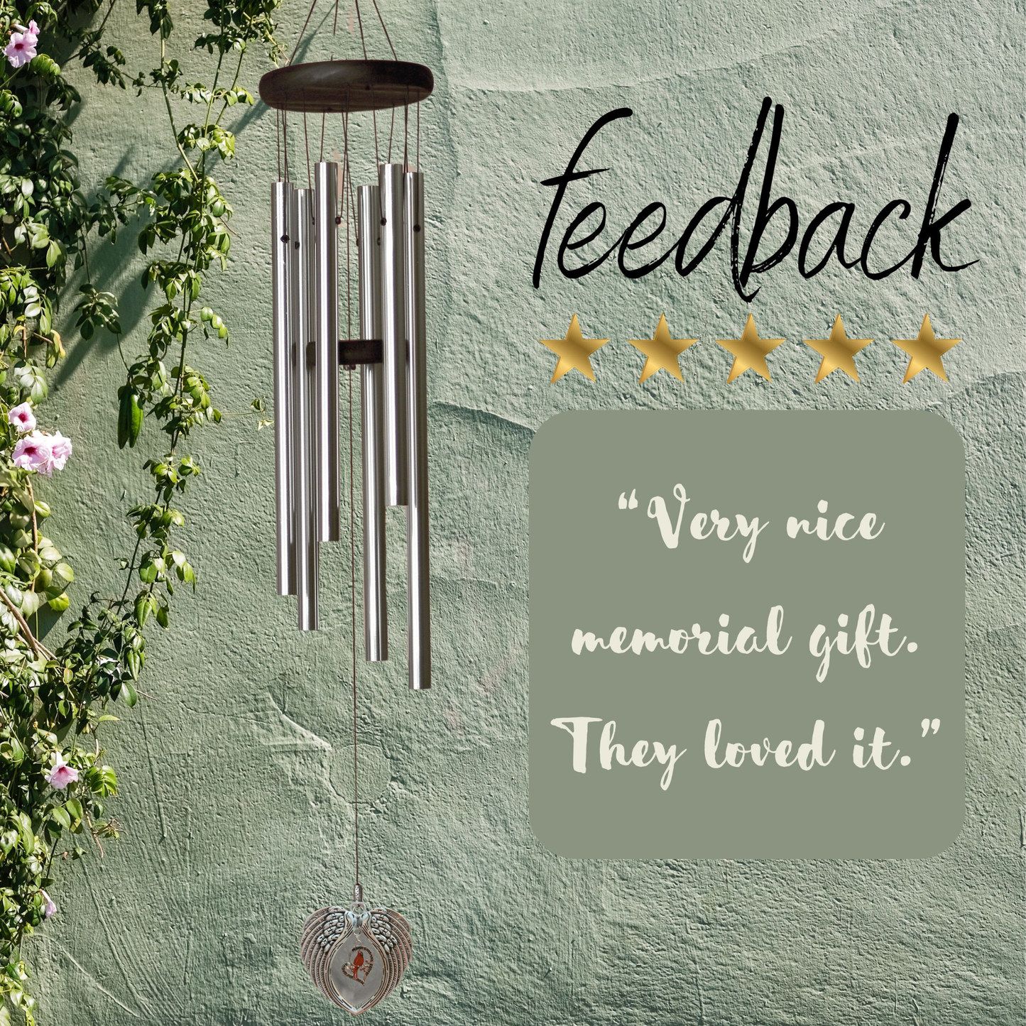 Cardinal Windchime Sympathy Gift