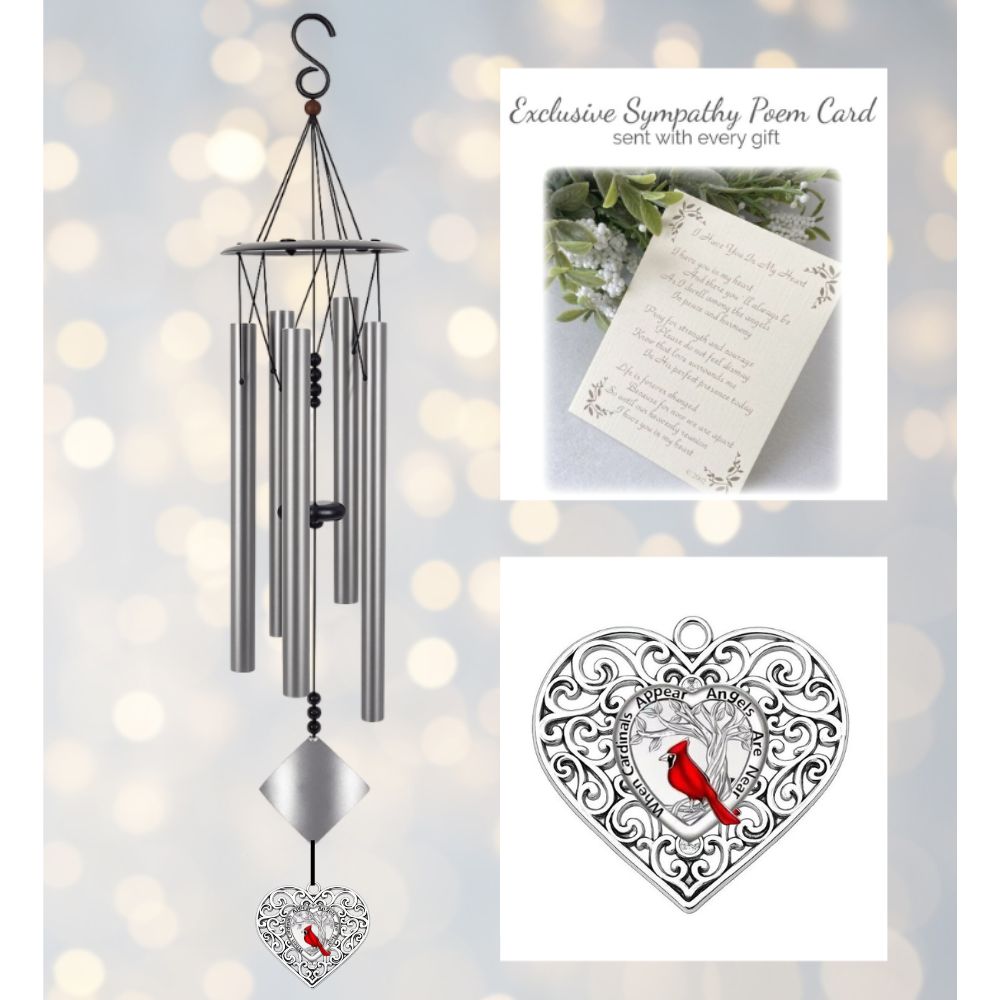 Cardinal Windchime Sympathy Gift