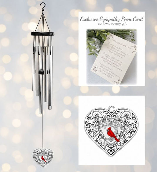 Cardinal Windchime Sympathy Gift