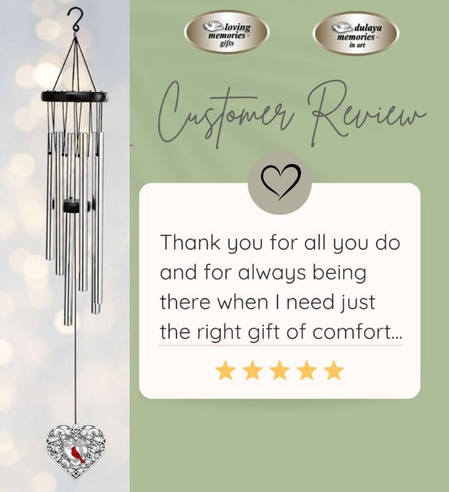 Cardinal Windchime Sympathy Gift