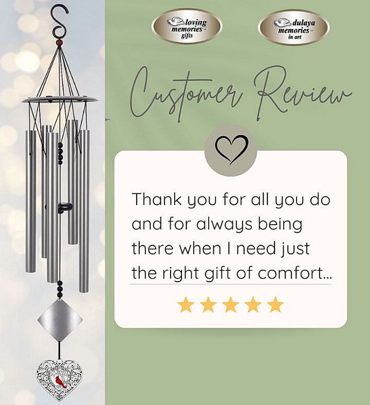 Cardinal Windchime Sympathy Gift