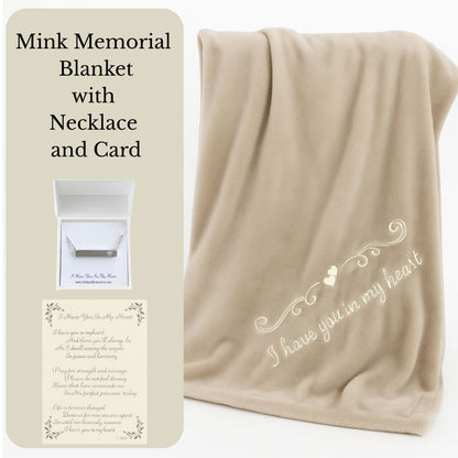 Memorial Blanket and Necklace Gift Set – Comforting Sympathy Gift with Optional Journal