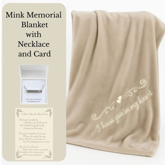Memorial Blanket and Necklace Gift Set – Comforting Sympathy Gift with Optional Journal