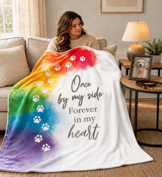Pet Memorial Blanket – Sympathy Gift for Loss of a Beloved Pet, Dog, or Cat