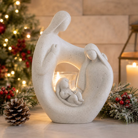 Nativity Statue Candleholder With LED Tealight Christmas Decoration or Gift