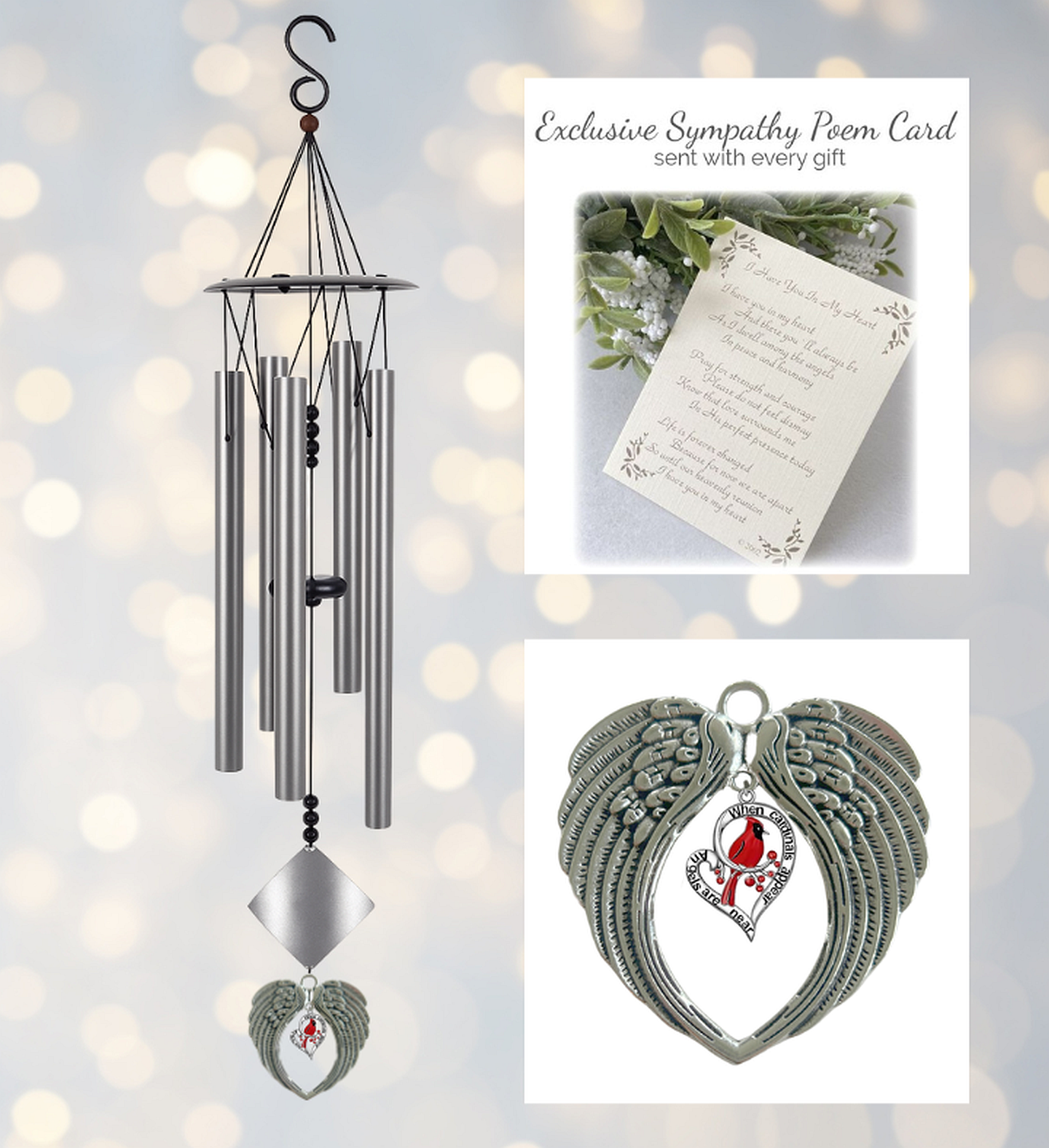 Cardinal Windchime Sympathy Gift