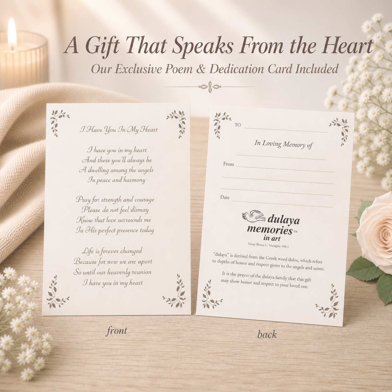 Memorial Keepsake Box - "Love Never Ends"