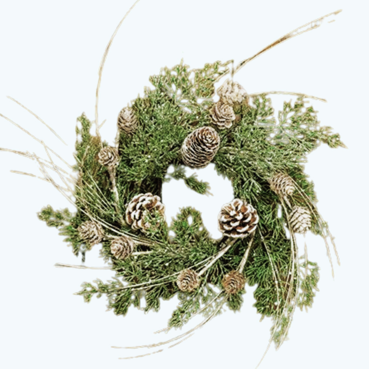 Evergreen Christmas Wreath for Nativity Candleholder, Cupboard Doors, Windows, Centerpieces, Candles