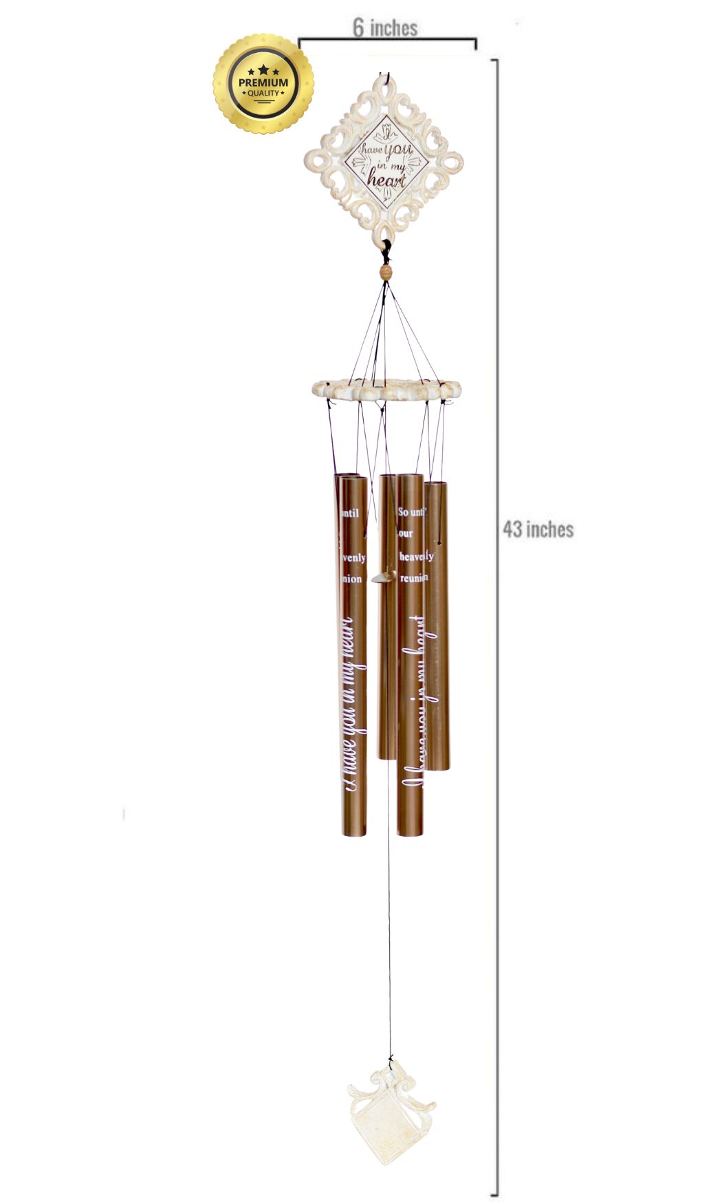 large memorial wind chime with measurements