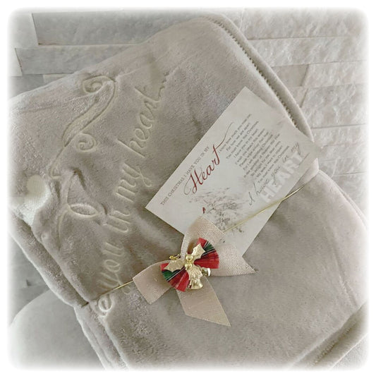 Christmas Memorial Sympathy Gift Blanket, Super Soft Embroidered Plush