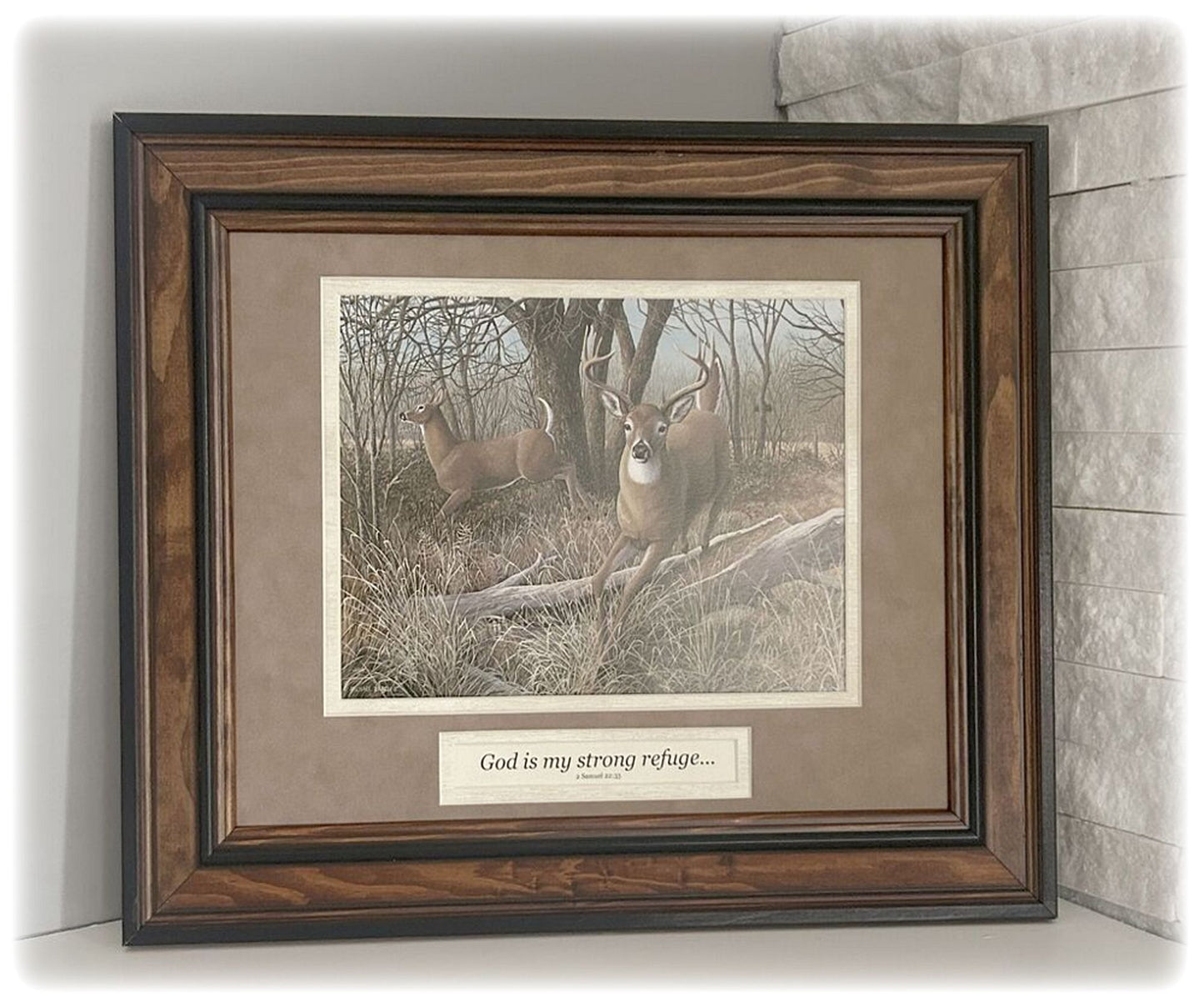 Memorial Framed Art Sympathy Gift - "Woodland Deer"